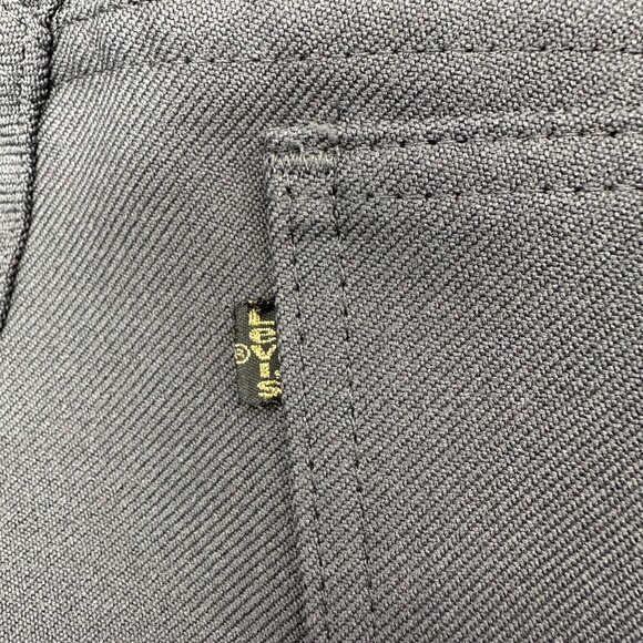 Vintage Levis Mens Polyester Pants Gray Retro Western 1960s Hemmed 36 x 32 READ - Picture 10 of 10